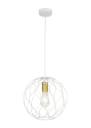 ONDA pendel 1x E27 Ø30cm wit + geborsteld goud