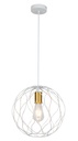ONDA pendel 1x E27 Ø30cm wit + geborsteld goud