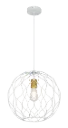 ONDA pendel 1x E27 Ø39cm wit + geborsteld goud