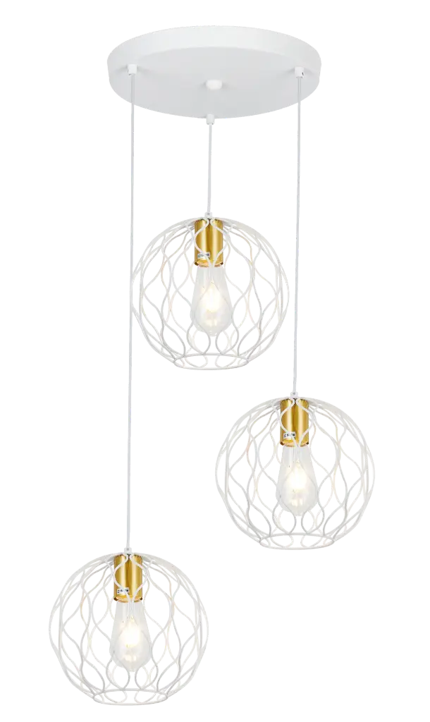 ONDA 3x E27 blanc + or brossé