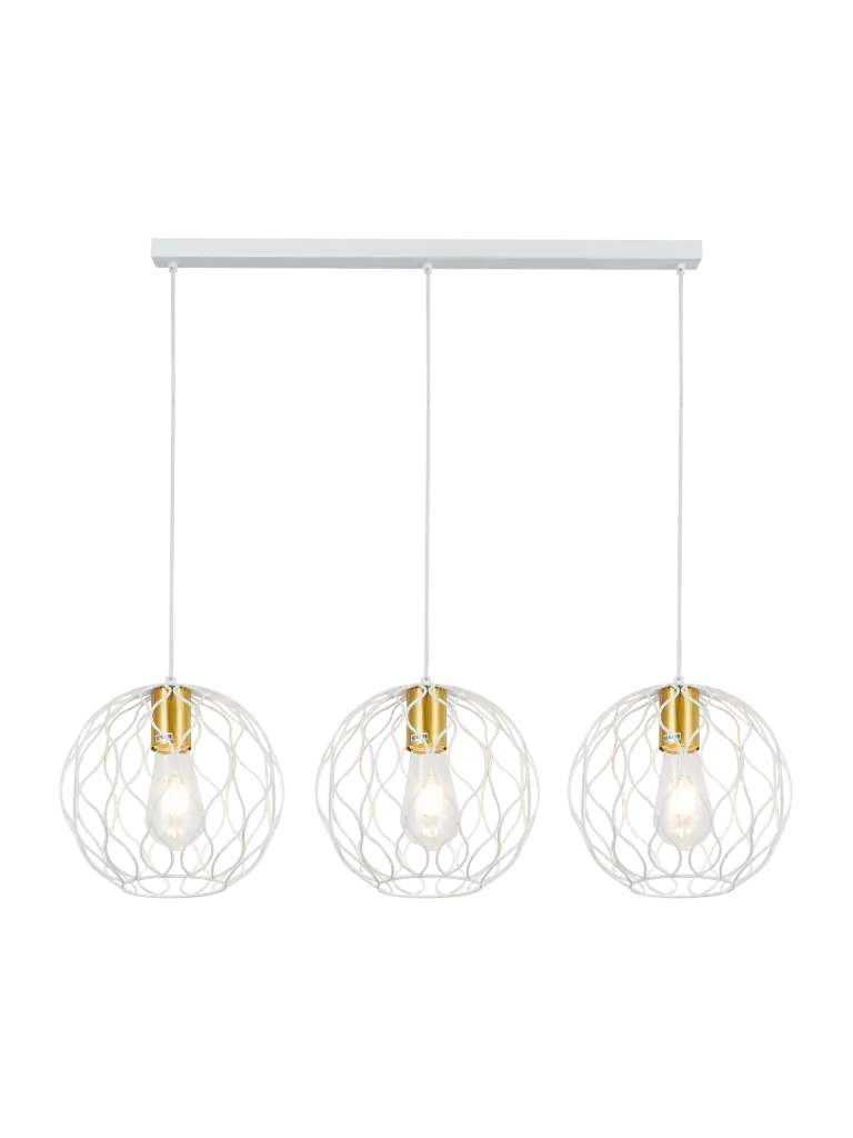 ONDA 3x E27 blanc + or brossé