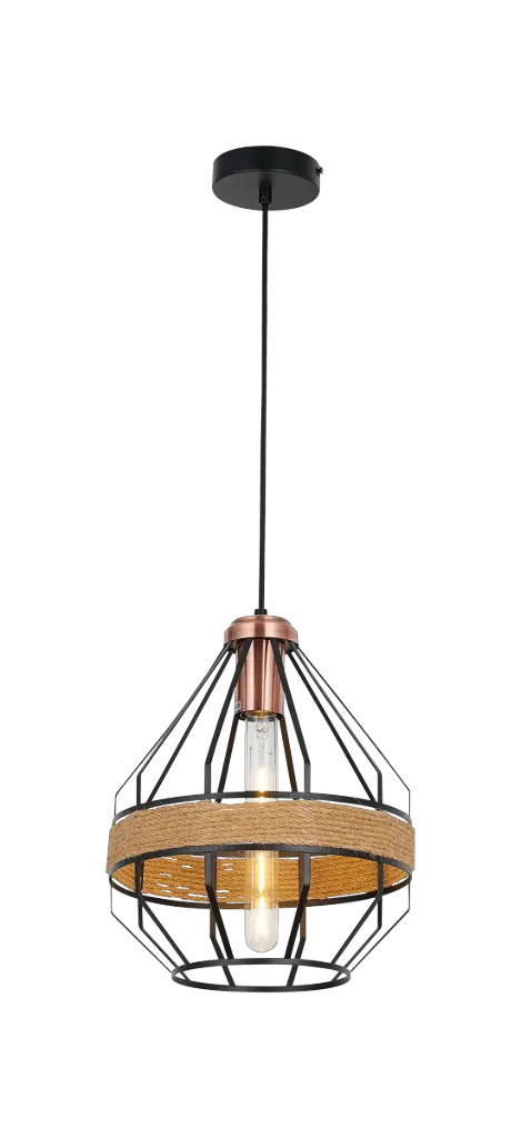 JOTI pendel 1x E27 Ø26cm zwart + koper