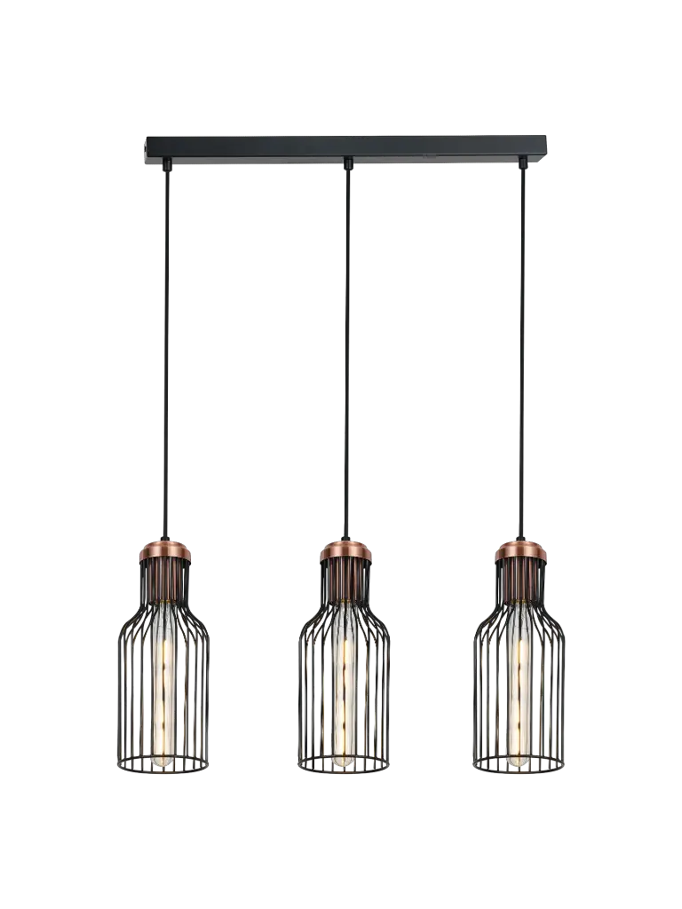 BIZUM 3x E27 black + copper