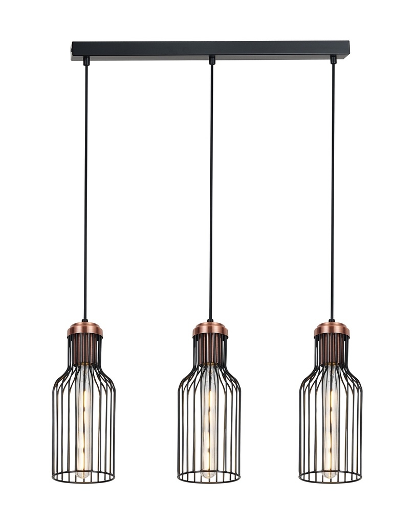 BIZUM pendel 3x E27 zwart + koper_3403157