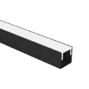 INVISI black built-in profile +milkywhite cover + accessories 3000mm