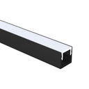 INVISI zwart inbouwprofiel + melkwitte cover + accessoires 3000mm
