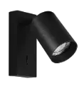 TABOO 1L GU10 (excl) zwart, wand licht + schakelaar