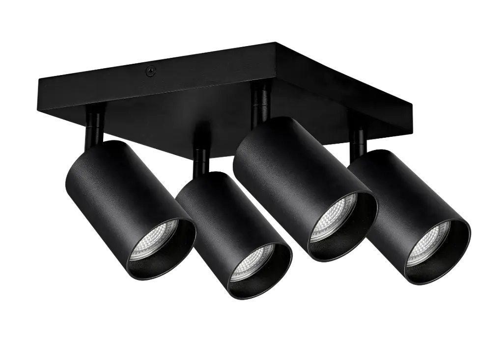 TABOO 4LSQ GU10 (excl) black, ceiling light