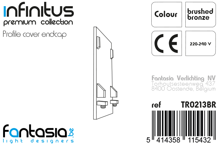 INFINITUS Cache de profil embout bronze