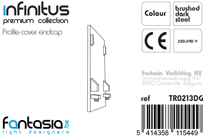 INFINITUS Profile Cover endcap steel