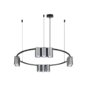 ISE Pendel 10x GU10 excl Ø600mm geborsteld staal + zwart