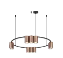 ISE Pendant light 10x GU10 excl Ø600mm brushed bronze + black
