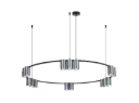 ISE Pendel 15x GU10 excl Ø1000mm geborsteld staal + zwart
