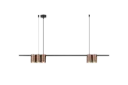 ISE Pendel 5x GU10 excl 1000mm geborsteld brons + zwart