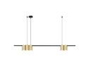 ISE Pendel 5x GU10 excl 1000mm geborsteld goud + zwart