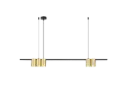 ISE Pendel 5x GU10 excl 1000mm geborsteld goud + zwart