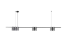 ISE Lumière suspendue 7x GU10 excl 1500mm acier brossé + noir