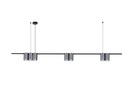 ISE Pendel 7x GU10 excl 1500mm geborsteld staal + zwart