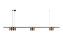 ISE Pendel 7x GU10 excl 1500mm geborsteld brons + zwart