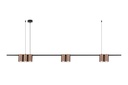 ISE Pendel 7x GU10 excl 1500mm geborsteld brons + zwart