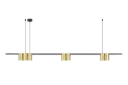 ISE Pendel 7x GU10 excl 1500mm geborsteld goud + zwart