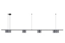 ISE Pendel 10x GU10 excl 1800mm geborsteld staal + zwart