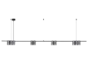 ISE Pendel 10x GU10 excl 1800mm geborsteld staal + zwart