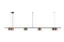ISE Pendel 10x GU10 excl 1800mm geborsteld brons + zwart