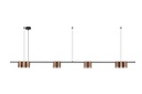 ISE Pendel 10x GU10 excl 1800mm geborsteld brons + zwart