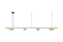 ISE Pendel 10x GU10 excl 1800mm geborsteld goud + zwart
