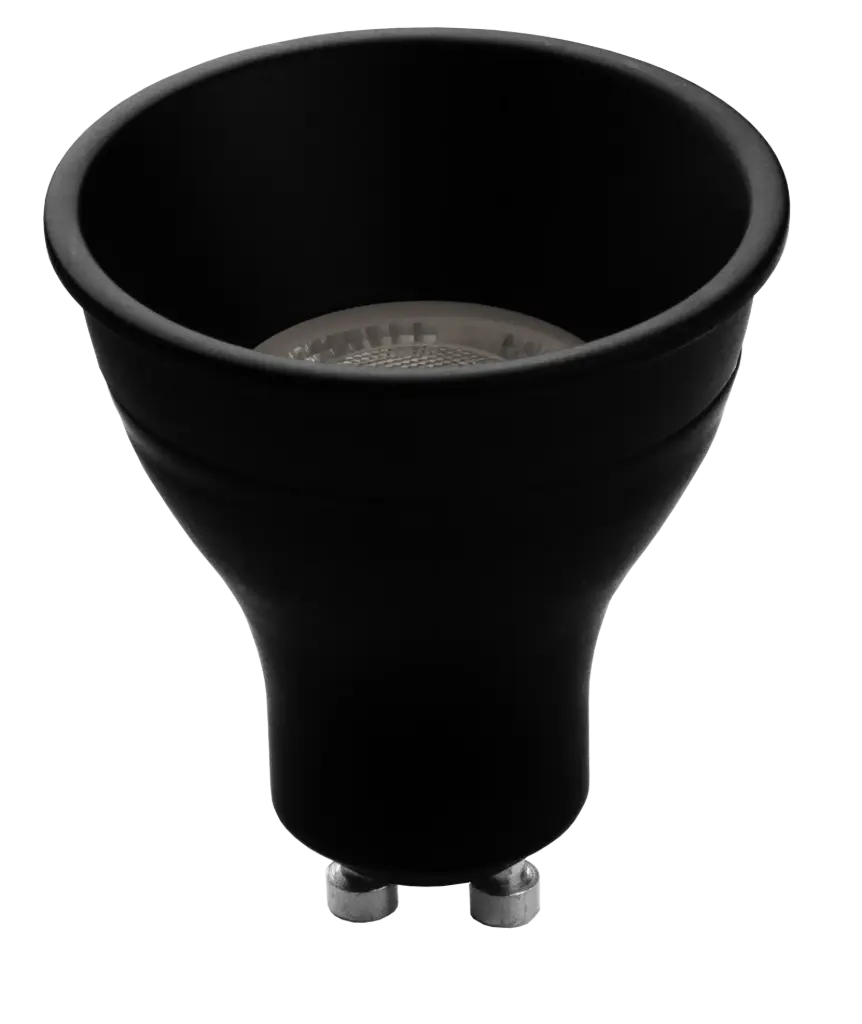GU10 LED Deep Deco Base 7,5W 2700K + zwarte ring, zwart, dimbaar