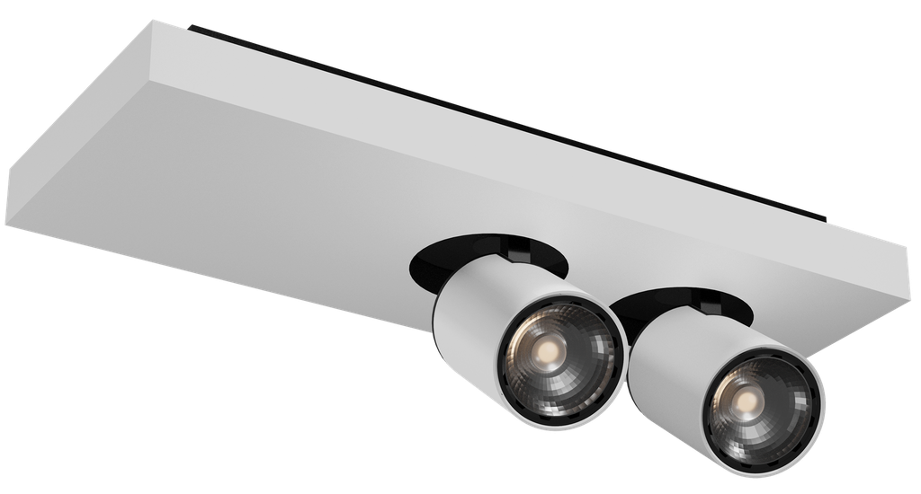 *Nysit 2L Square cover B/W/W 2x4,5W GU10 dimmable LED incl.