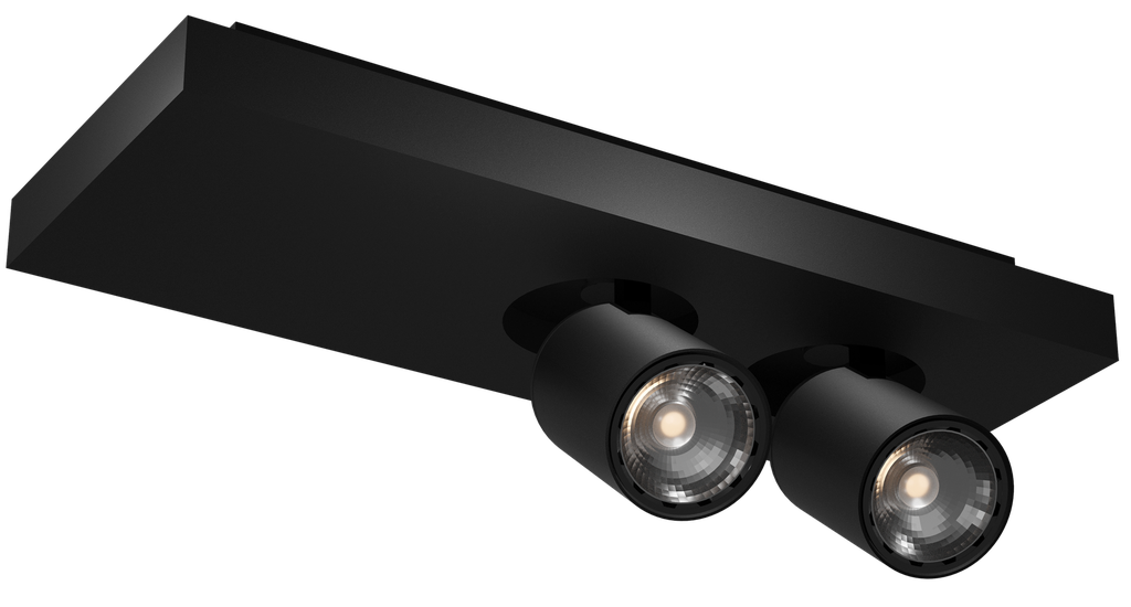 Nysit 2L Square cover B/B/B 2x4,5W GU10 dimmable LED incl.