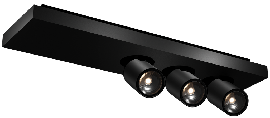 Nysit 3L Square cover B/B/B 3x4,5W GU10 dimmable LED incl.