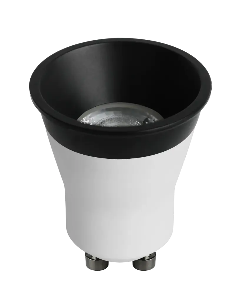 Mini GU10 Deep Deco base 4,9W dimbaar + zwarte ring