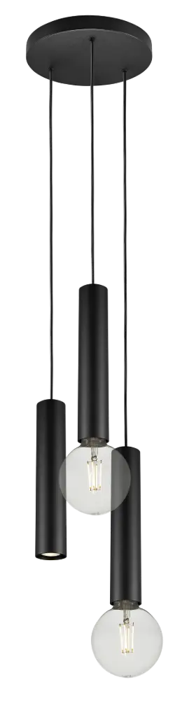 TABOO pendel 3L 1xGU10 (excl) 2xE27 (excl) zwart