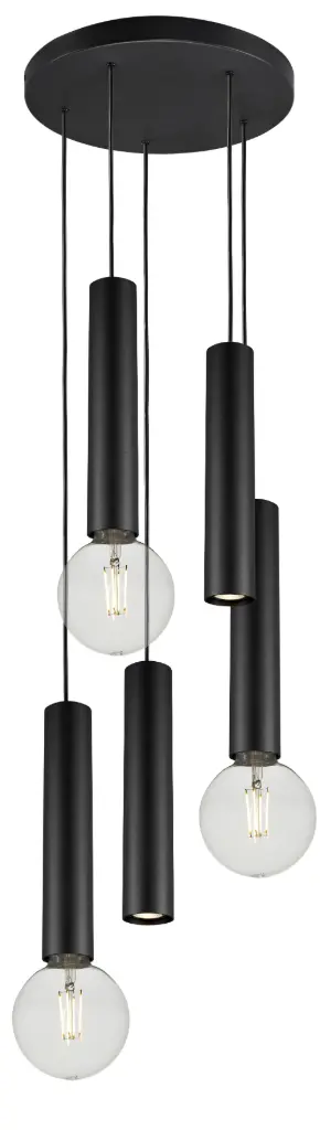 TABOO pendel 5L 2xGU10 (excl) 3xE27 (excl) zwart