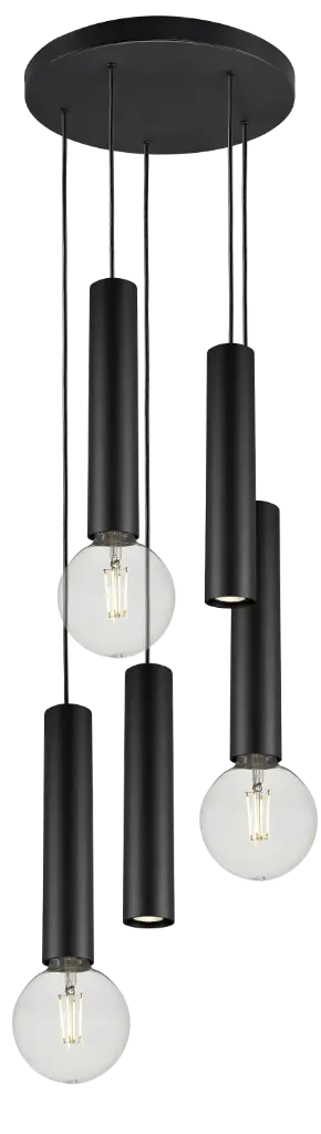TABOO pendel 5L 2xGU10 (excl) 3xE27 (excl) zwart