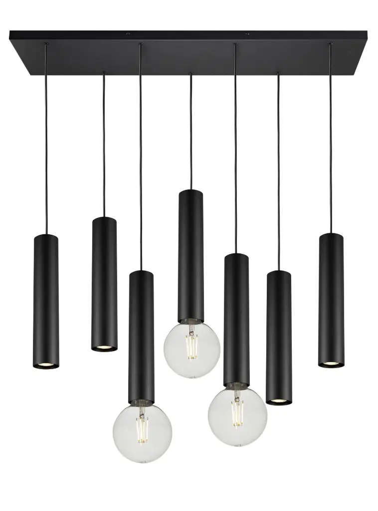 TABOO pendel 7L 4xGU10 (excl) 3xE27 (excl) zwart