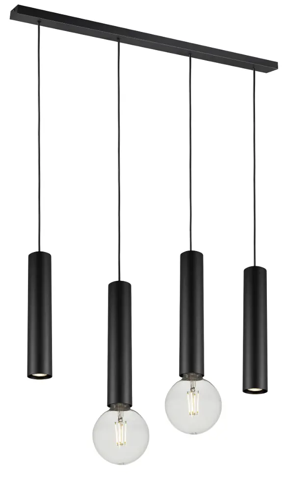 TABOO pendel 4L 2xGU10 (excl) 2xE27 (excl) zwart
