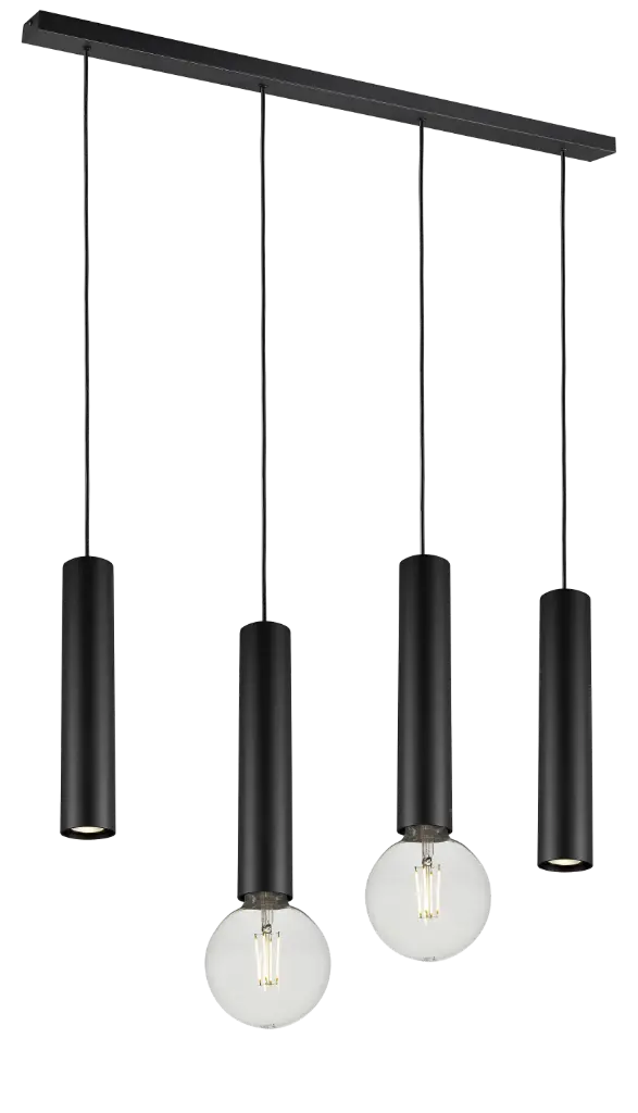 TABOO pendel 4L 2xGU10 (excl) 2xE27 (excl) zwart