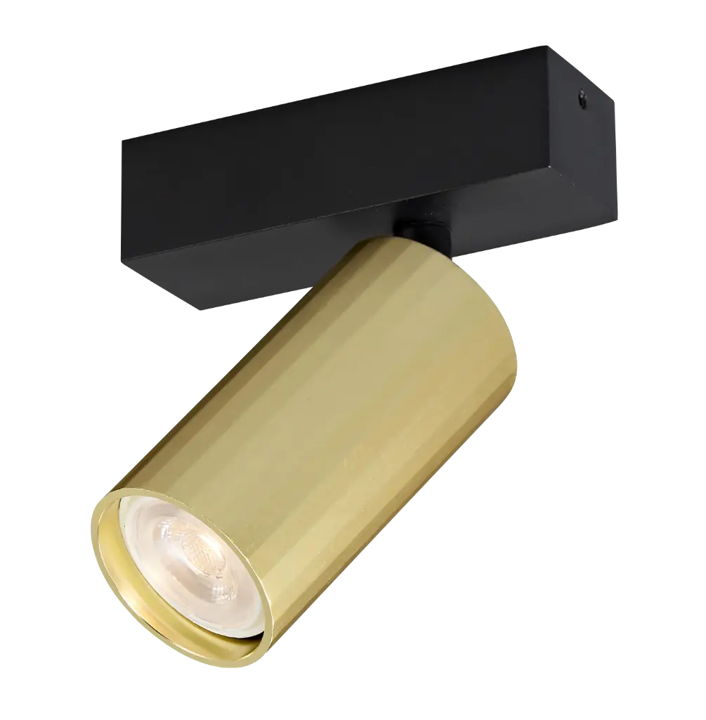 ORYX 1L spot MR11 lamp excl zwarte basis, gouden cilinder