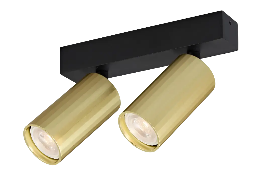 ORYX 2L bar MR11 lamp excl zwart basis, gouden cilinder