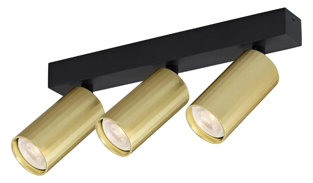 ORYX 3L bar MR11 lamp excl zwart basis, gouden cilinder