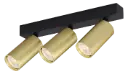 ORYX 3L Bar MR11 Bulb (excl) Black Base, Gold Cylinder