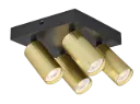 ORYX 4L SQ MR11 lamp excl zwart basis, gouden cilinder