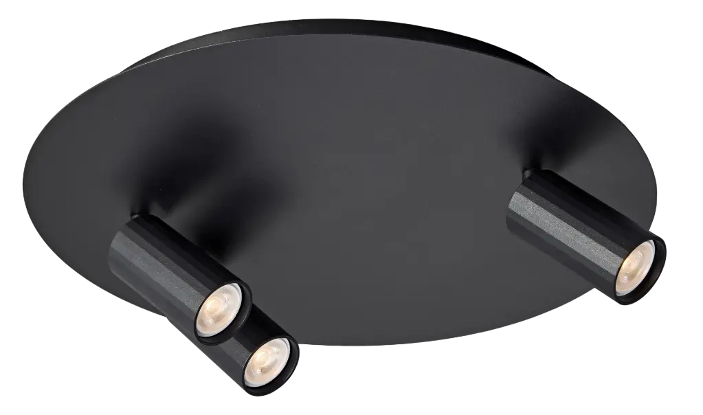 ORYX 2+1 ronde basis ø350mm lamp excl zwart