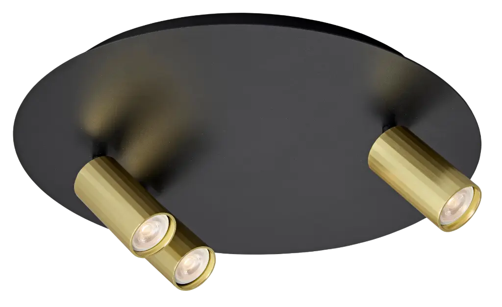 ORYX 2+1 ronde basis ø350mm lamp excl zwart + goud