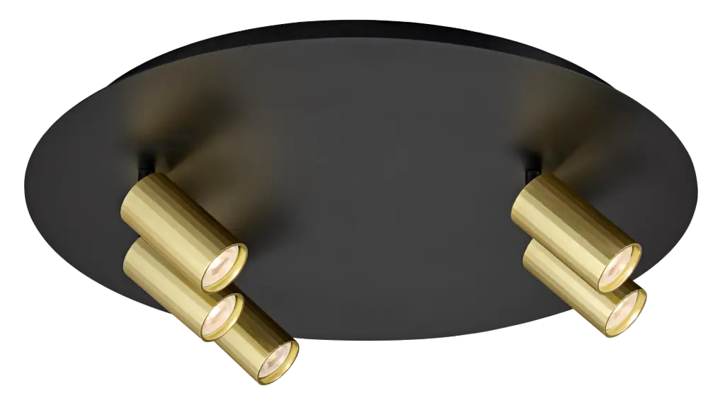 ORYX 3+2 ronde basis ø350mm lamp excl zwart + goud