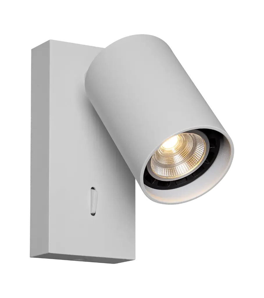 TABOO 1L GU10 (excl) wit, wand licht + schakelaar